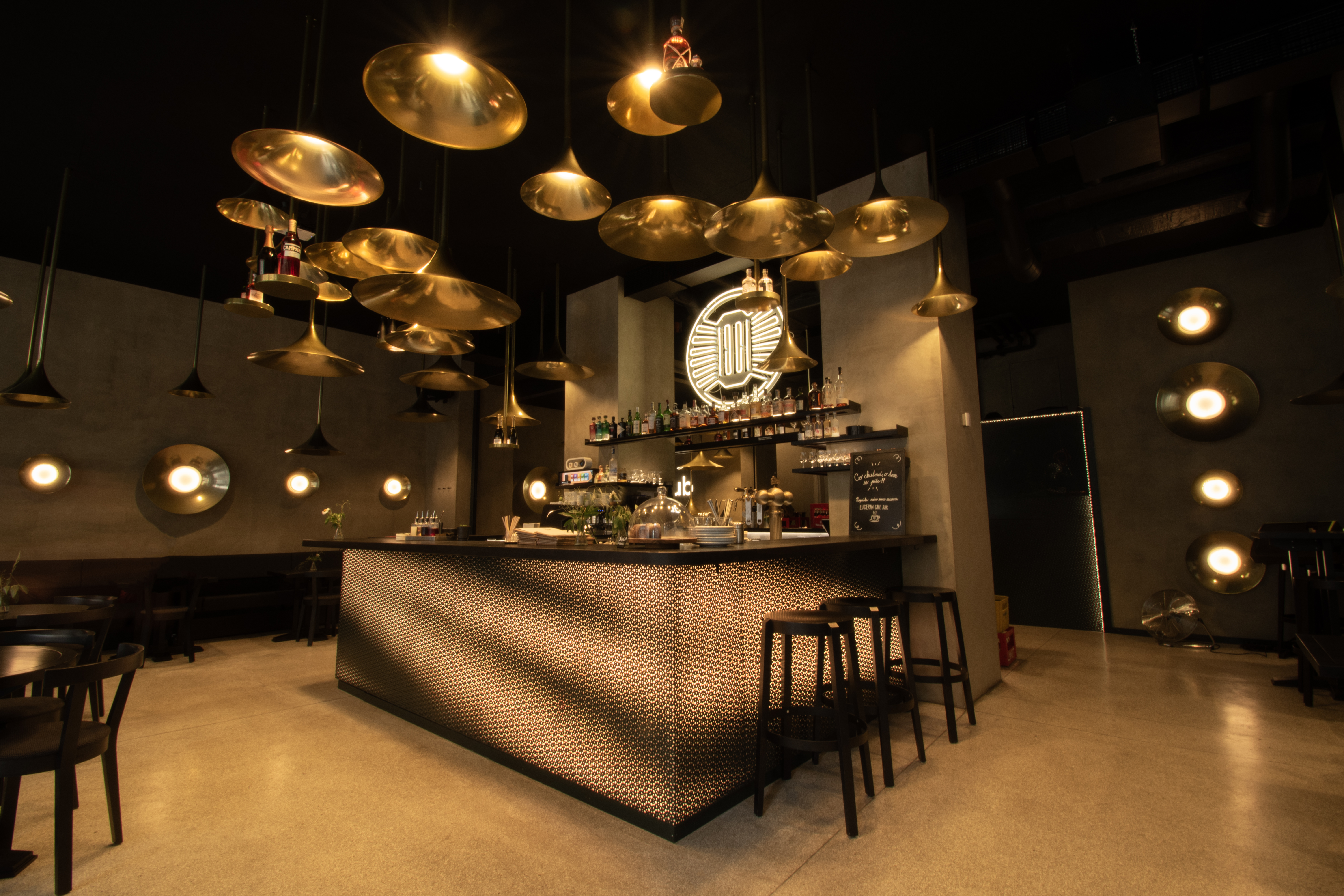 Lucerna Cafe Bar lighting installation