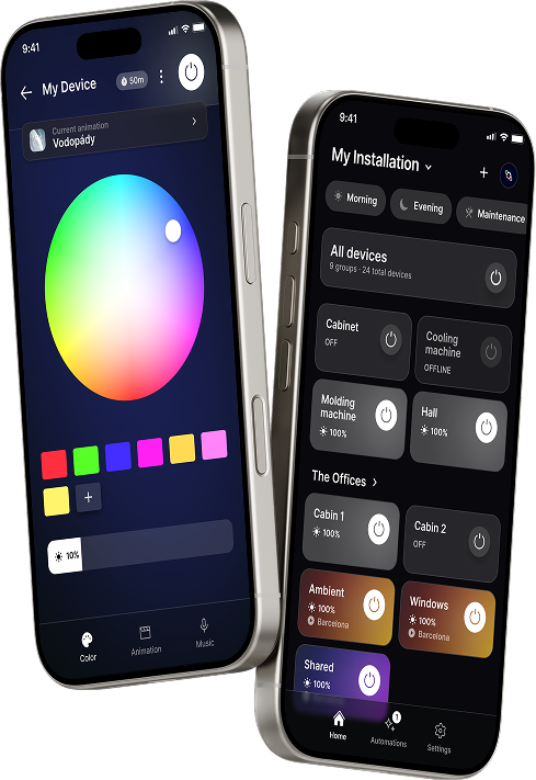 Spectoda App on mobile phones