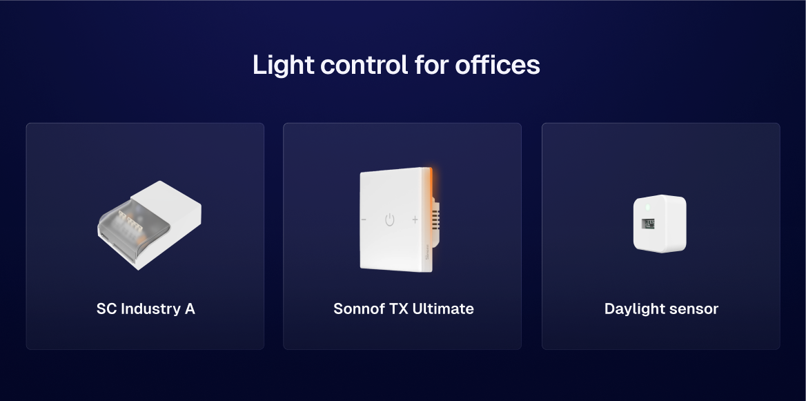 Light control for offices